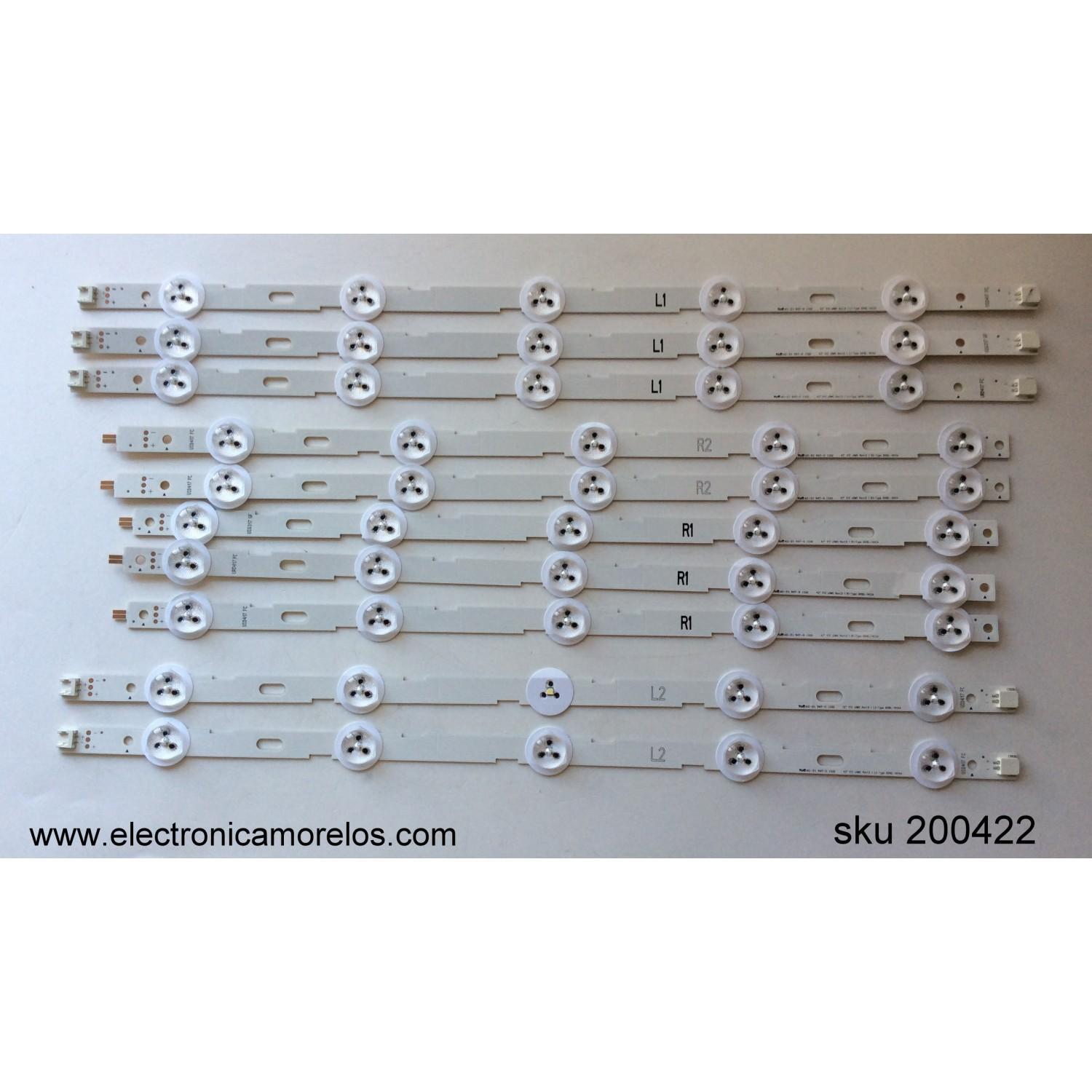KIT DE LED PARA TV / LG LC420DUE(SF)(R5) / L1-TYPE 6916L-1402A / R1-TYPE 6916L-1403A / R2-TYPE 6916L-1405A / L2-TYPE 6916L-1404A / MODELO 42LN5200-UM.BUSQLHR